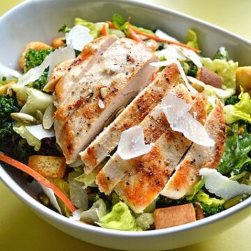 Chicken Kale Caesar Salad