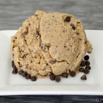 Closeup of ice cream on a plate.