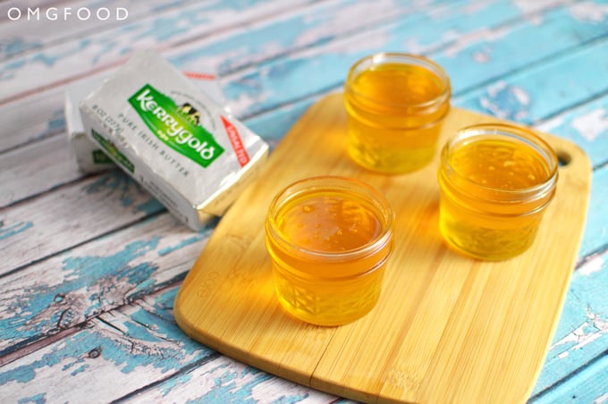 Small jars of homemade ghee.