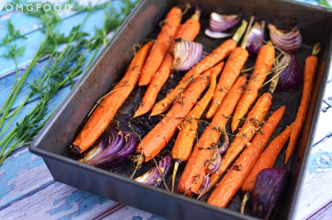 Garlic Roasted Carrots and Onions