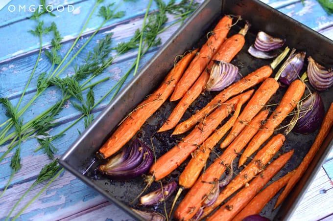 Garlic Roasted Carrots and Onions