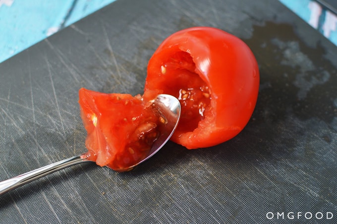 A seeded tomato.