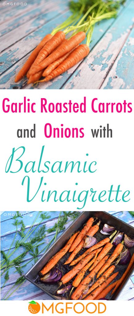 Garlic Roasted Carrots and Onions - Made with a balsamic vinaigrette.