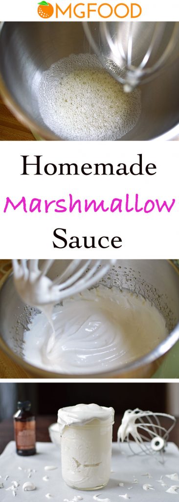 Pinterest banner for homemade marshmallow sauce.