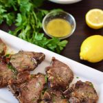 Lamb Loin Chops with Ladolemono - Broiled loin chops topped with ladolemono; a whisked dressing made with fresh lemon juice and extra virgin olive oil. | omgfood.com