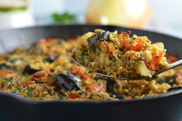 One Pot Greek Eggplant and Rice | OMGFOOD