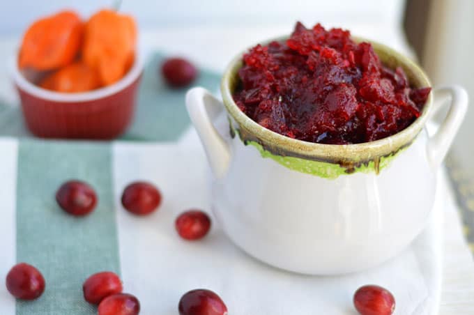 Cranberry jelly in a bowl.