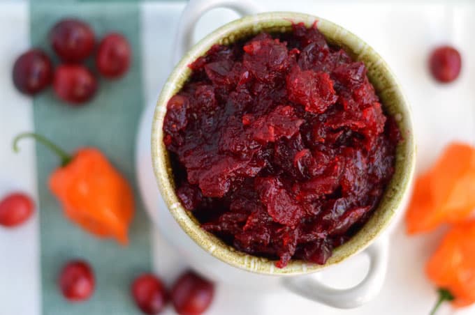 A closeup of cranberry jelly in a bowl.