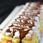 Mille feuille on a platter.