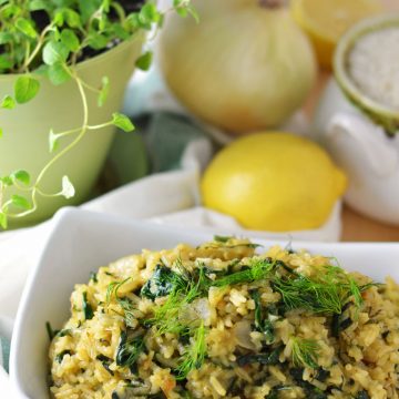 Spanakorizo (Spinach and Rice)