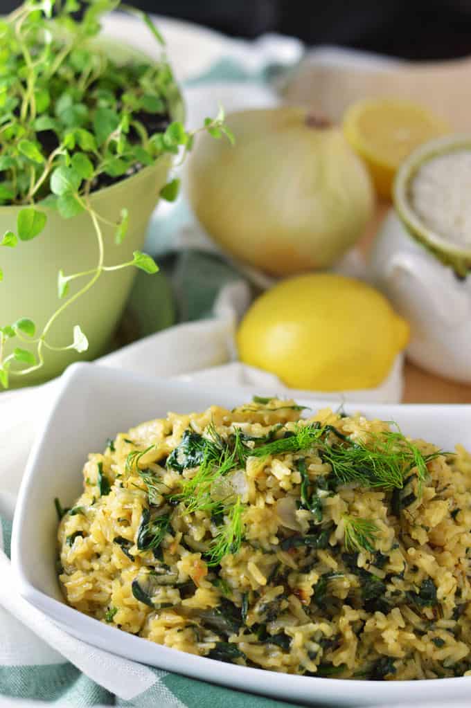 Spanakorizo (Spinach and Rice)