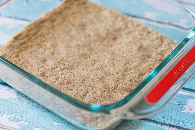 Pressed pie crust in a baking dish.