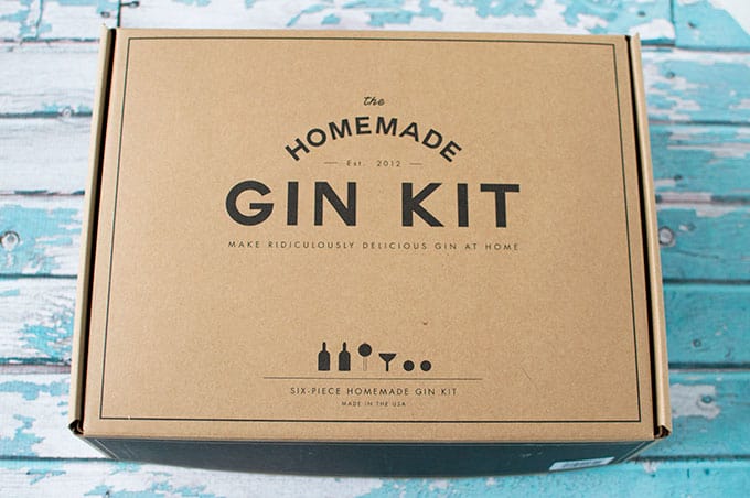 A box cover for a homemade gin kit.