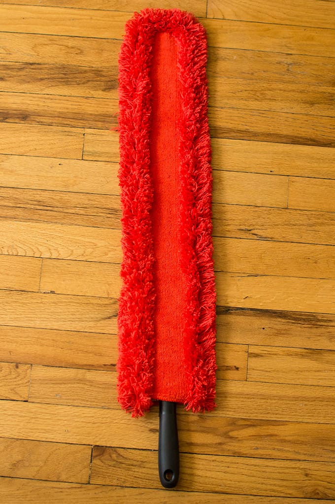 Closeup of a large duster.