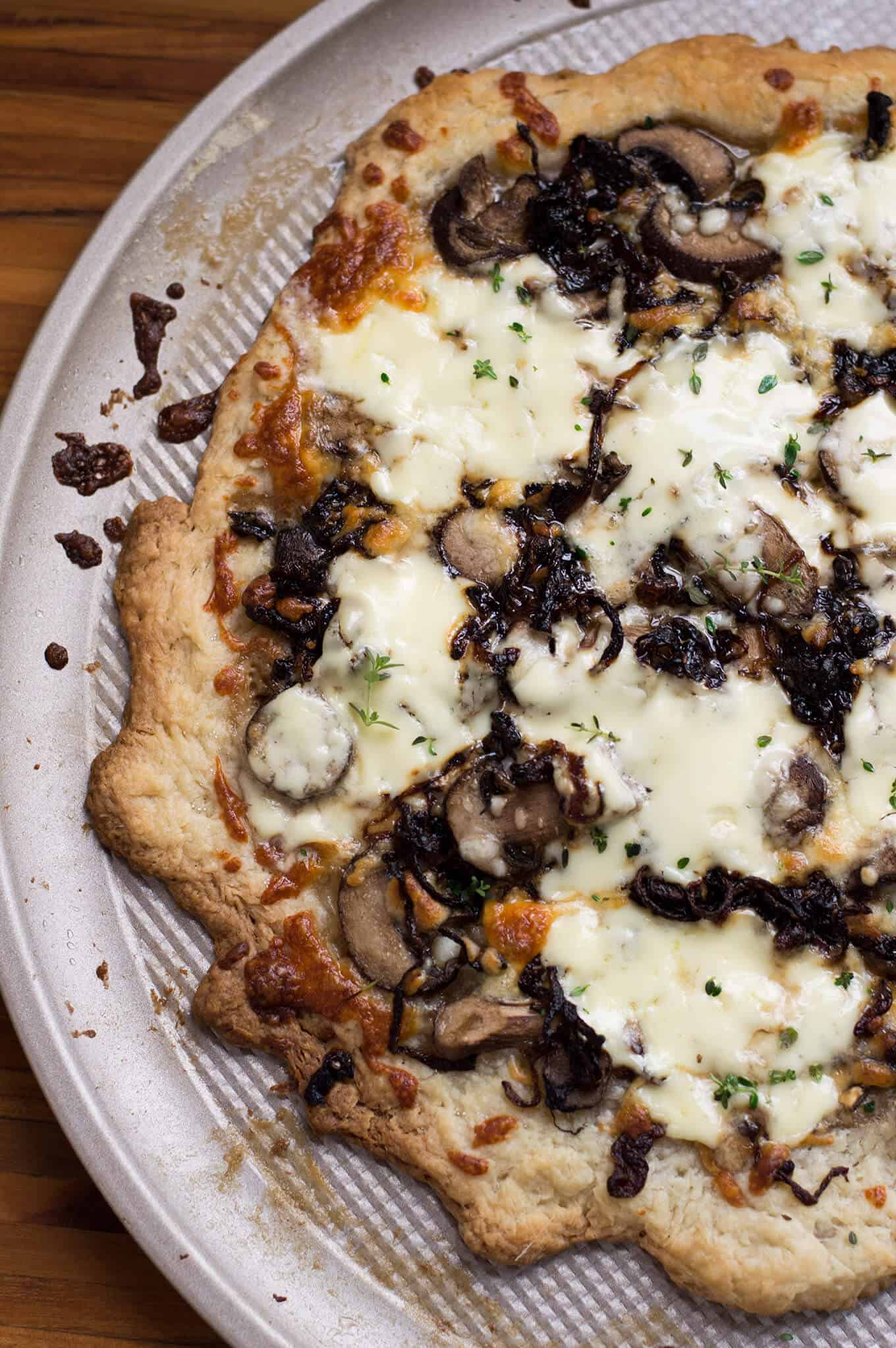 Puff Pastry Pizza with Caramelized Onions, Mushrooms, and Mascarpone ...