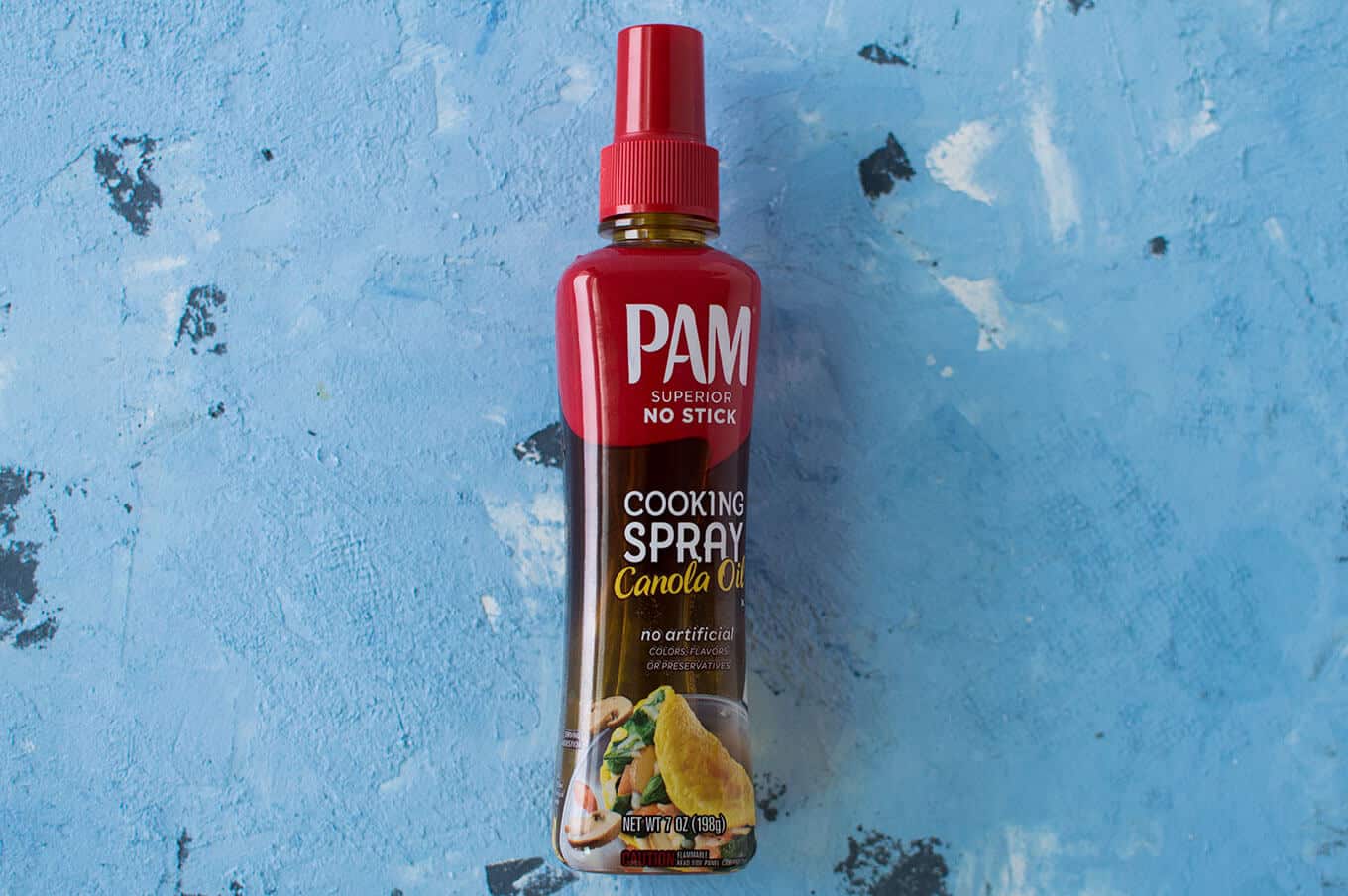 A bottle of cooking spray.