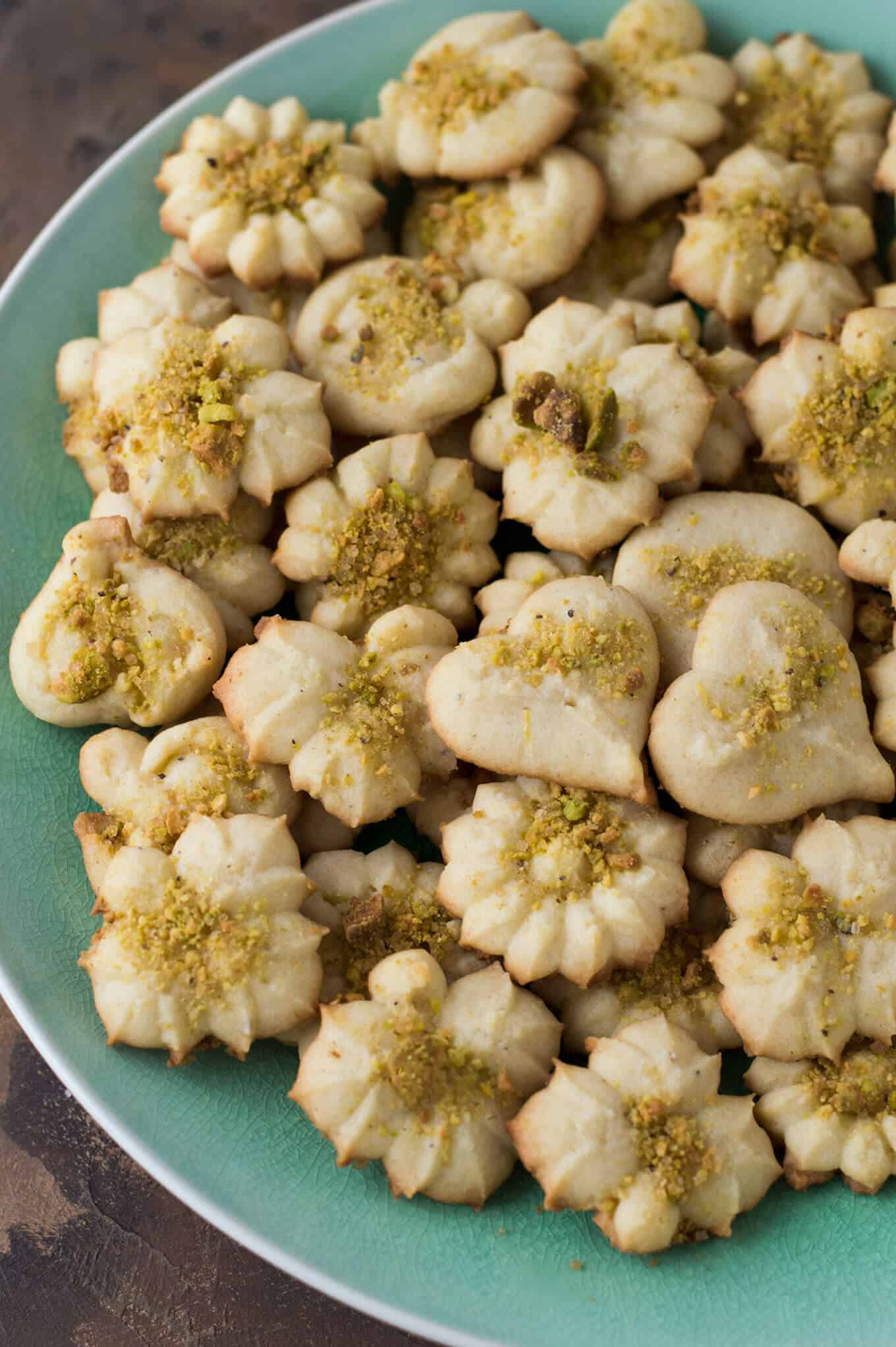 A plate of lemon cardamom sugar cookies.