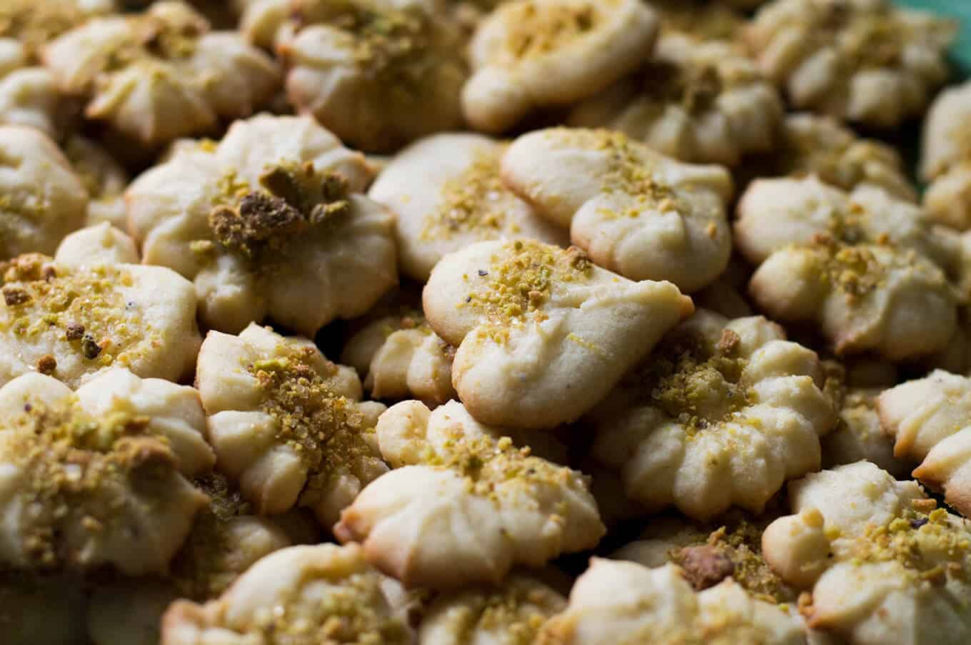 Close up of lemon cardamom sugar cookies.