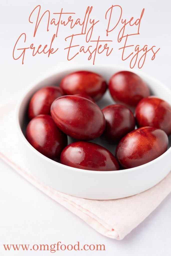 Pinterest banner for how to dye eggs red naturally.